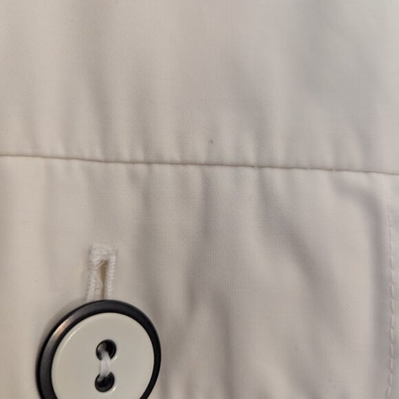 Anne Klein Waterproof White Cropped A-Line Coat - Picture 10 of 12